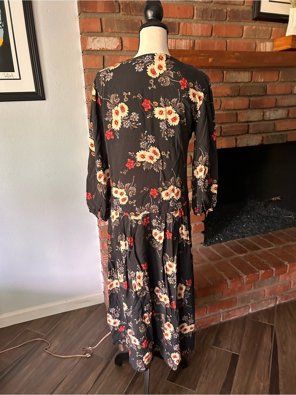 Anthropologie The Odells Daisy Floral Midi Dress Sz S - Picture 6 of 8